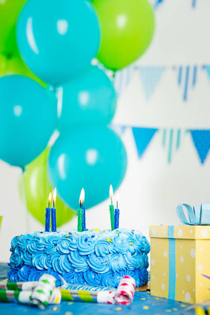 istock Blue and green birthday decoration 883647264