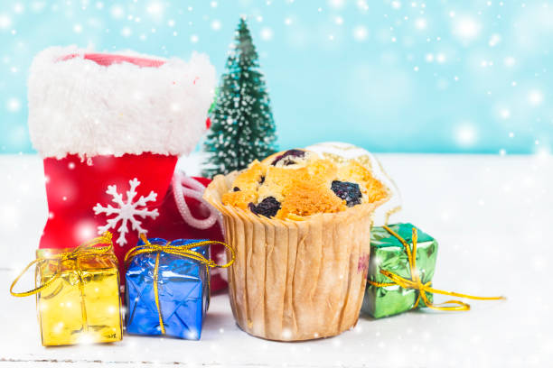 istock Christmas and new year's cake, blueberry cake 883661320