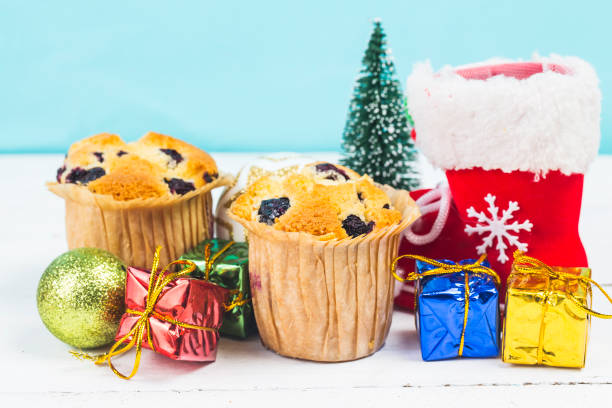 istock Christmas and new year's cake, blueberry cake 883661414