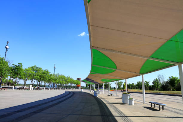 The long corridor is in the park