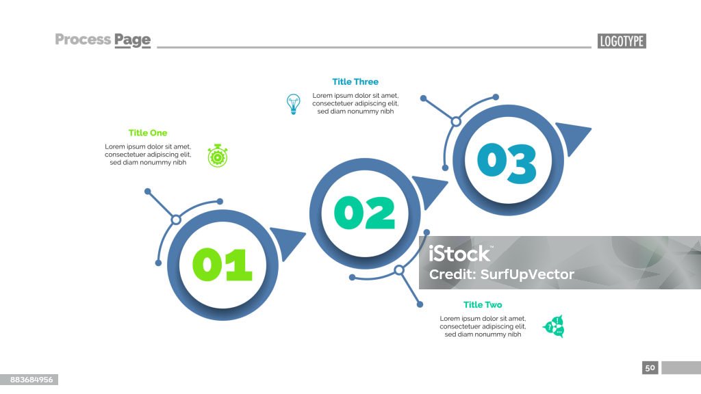 Three Step Process Visual Process Chart With Three Steps Template Stock Illustration - Download ...