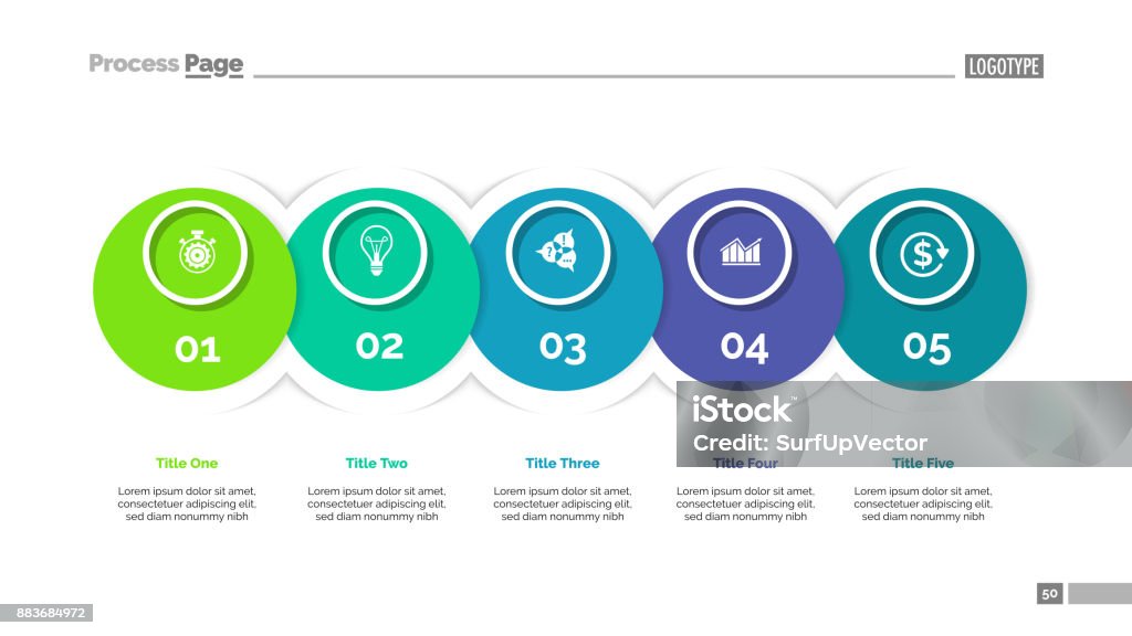 Process Diagram With Five Elements Stock Illustration - Download Image ...