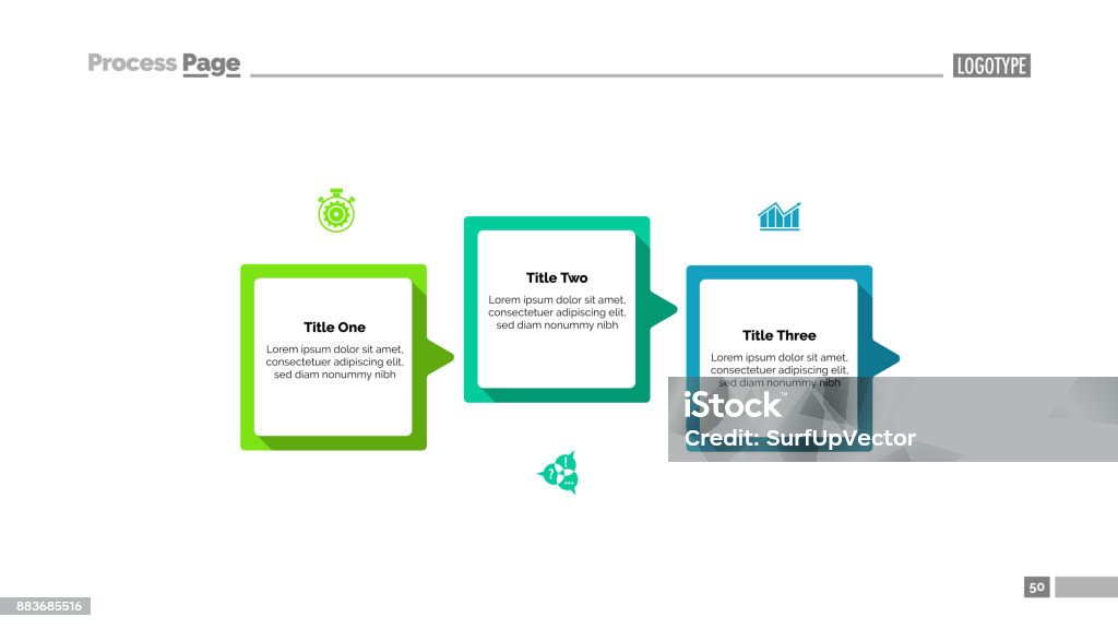 Process Diagram With Three Steps Template Stock Illustration - Download ...