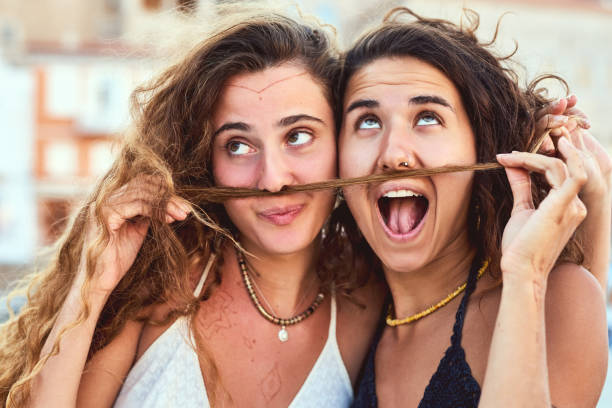 Cropped shot of girlfriends on vacation