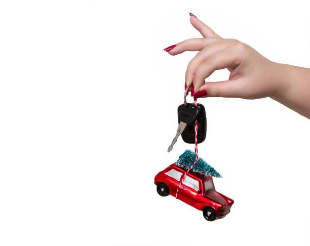 istock Christmas gift, car, fir-tree 883688564