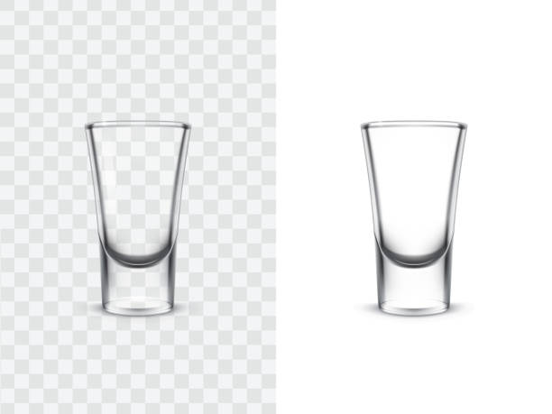 illustrazioni stock, clip art, cartoni animati e icone di tendenza di occhiali da tiro realistici - shot glass