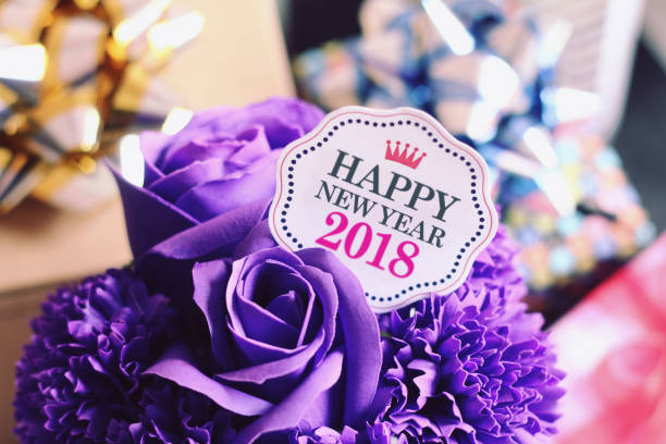Happy new year 2018 with decoration. Wishing you wonderful memories during this joyous season.
