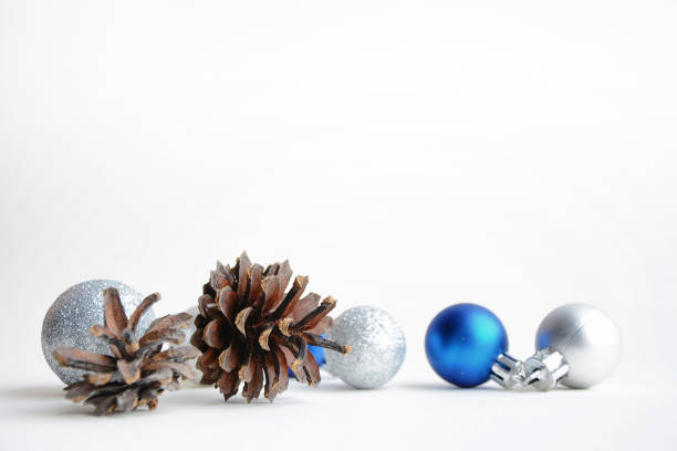 istock Christmas tree toys on a white background. Christmas decorations 883719502