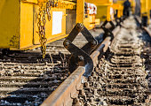 istock Reconstruction of the railway line 883719516