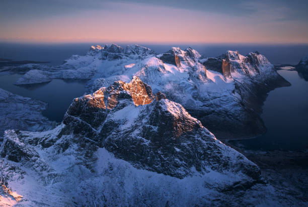 istock The Lofoten Islands. View from the airplane 883725532