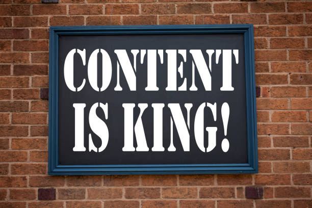 istock Conceptual hand writing text caption inspiration showing announcement Content Is King. Business concept for Business Marketing Online Media written on frame old brick background with copy space 883725654