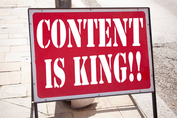 istock Conceptual hand writing text caption inspiration showing Content Is King. Business concept for Business Marketing Online Media written on announcement road sign with background and copy space 883726608