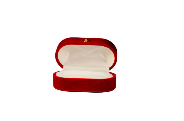 istock Red jewelry box isolated on white background 883741244
