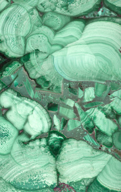 istock macro of dark and light green malachite 883753798