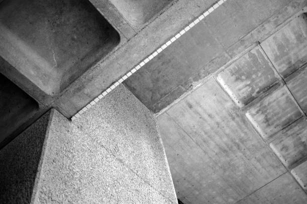Close up outside building. Architectural details. High office building.