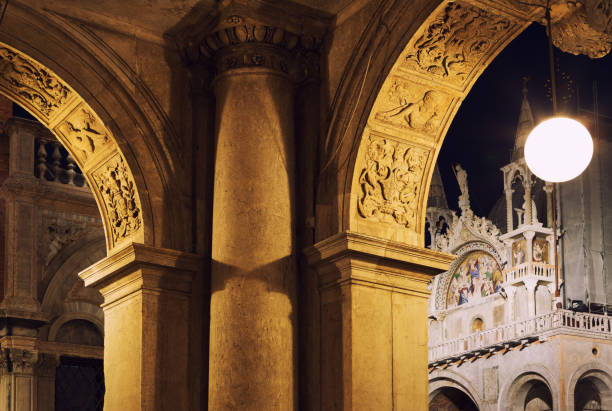 istock Architectural Columns and St. Mark's Cathedral in St. Mark's Square, Venice, Italy 883776888