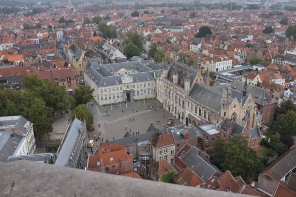 istock Aerial View of Brugge Belgium 883779100