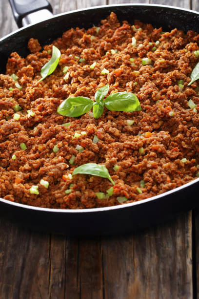 istock Delicious hot meat ragout in skillet 883789520