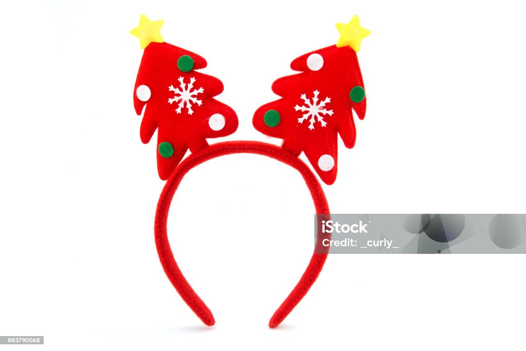 Christmas headband with decorative Christmas trees. Christmas Stock Photo