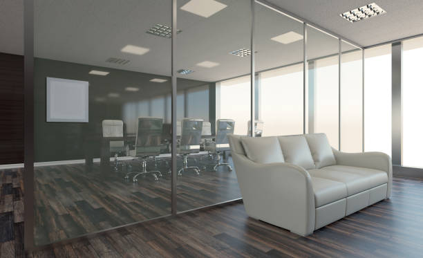 istock Modern office Cabinet. Meeting room. 3D rendering., Empty picture 883790270