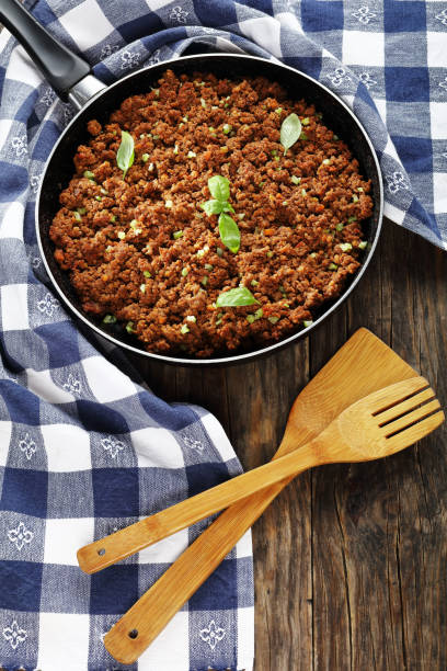 istock bolognese ragout in skillet, top view 883790370