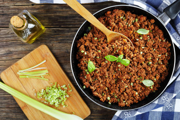 istock bolognese ragout in skillet, top view 883790468