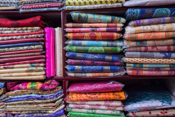 istock Textile and cloth on oriental market 883802138