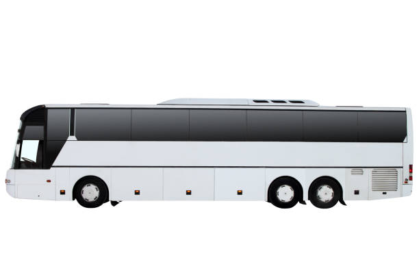 istock The white excursion bus isolated on a white background. 883818086