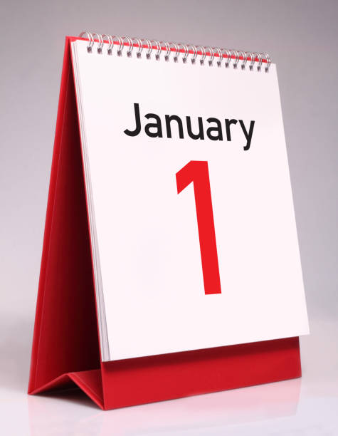 istock Simple desk calendar for January 1. 883823978