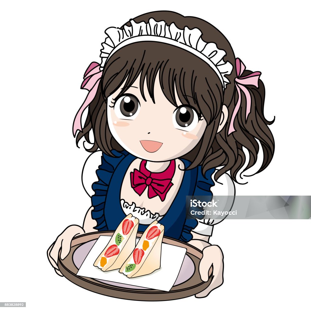 maid cafe image Vector material of Japanese culture Cartoon stock vector