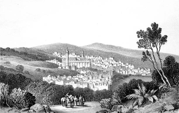 kota bethel - west bank palestinian territories ilustrasi stok