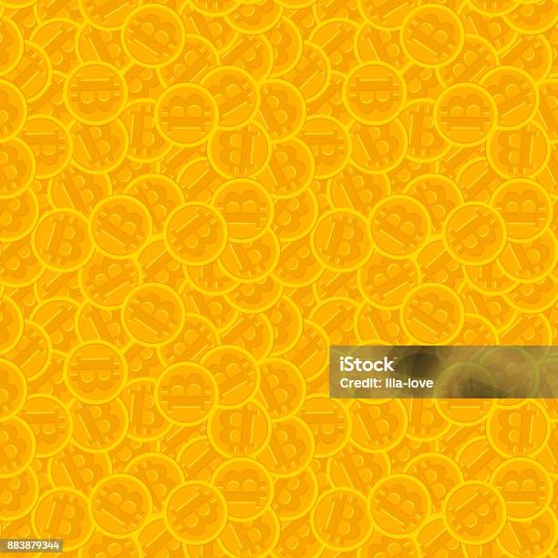 Bitcoin Background Pattern Bitcoin Golden Seamless Pattern Cryptocurrency Vector Background Stock ...