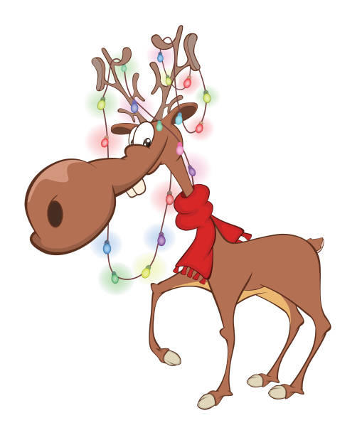 istock Illustration of Christmas Deer Cartoon Character 883880856