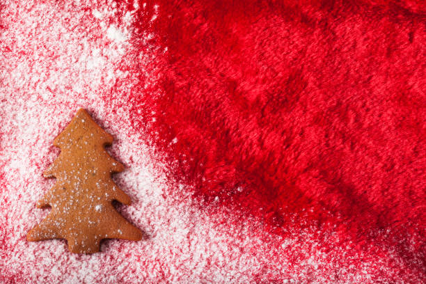 istock Gingerbread Christmas cookies frame on wooden rustic table. 883897814