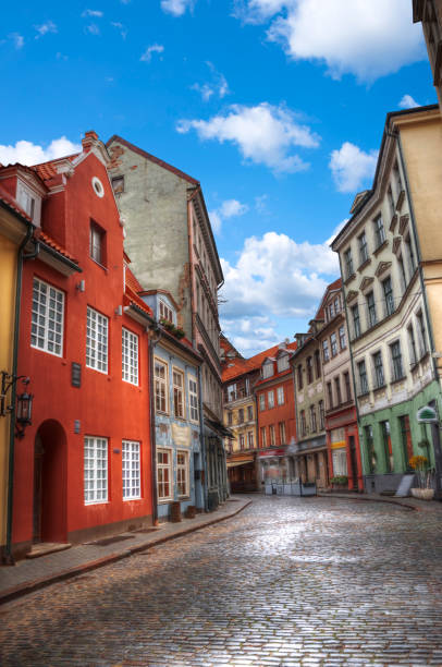 Riga Church of St. Peter and the streets of the ancient city