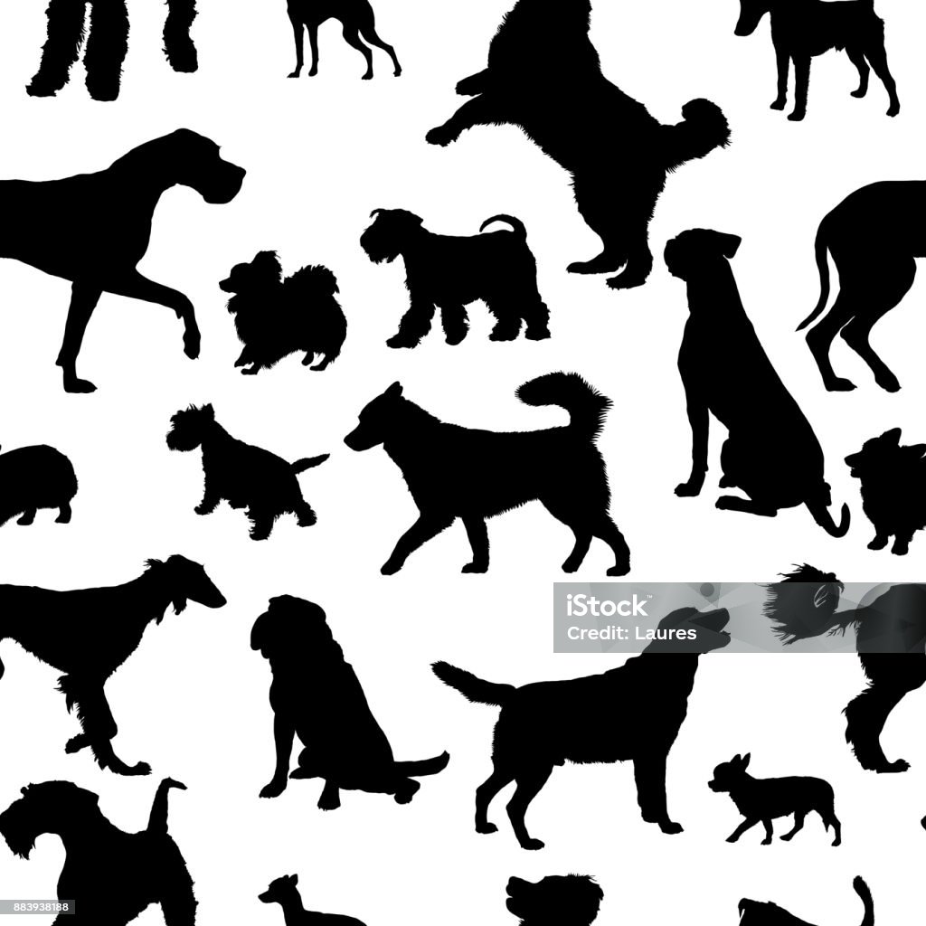 Seamless pattern with dog silhouettes Seamless pattern with dog silhouettes. Vector background for your design. Dog stock vector