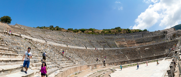 IZMIR, TURKEY - JULY 16: The ancient city of Ephesus (Efes in Turkish) located near Selcuk town of Izmir Turkey, taken on July 16, 2014