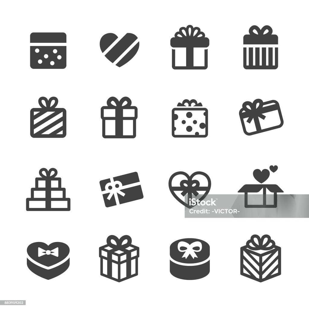 Holiday Gift Boxes Icons - Acme Series Gift, Gift Box, Holiday, celebration, Gift stock vector