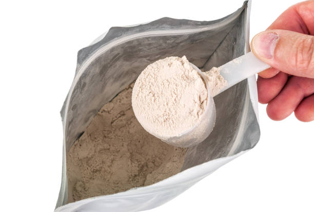 protein powder in the packaging