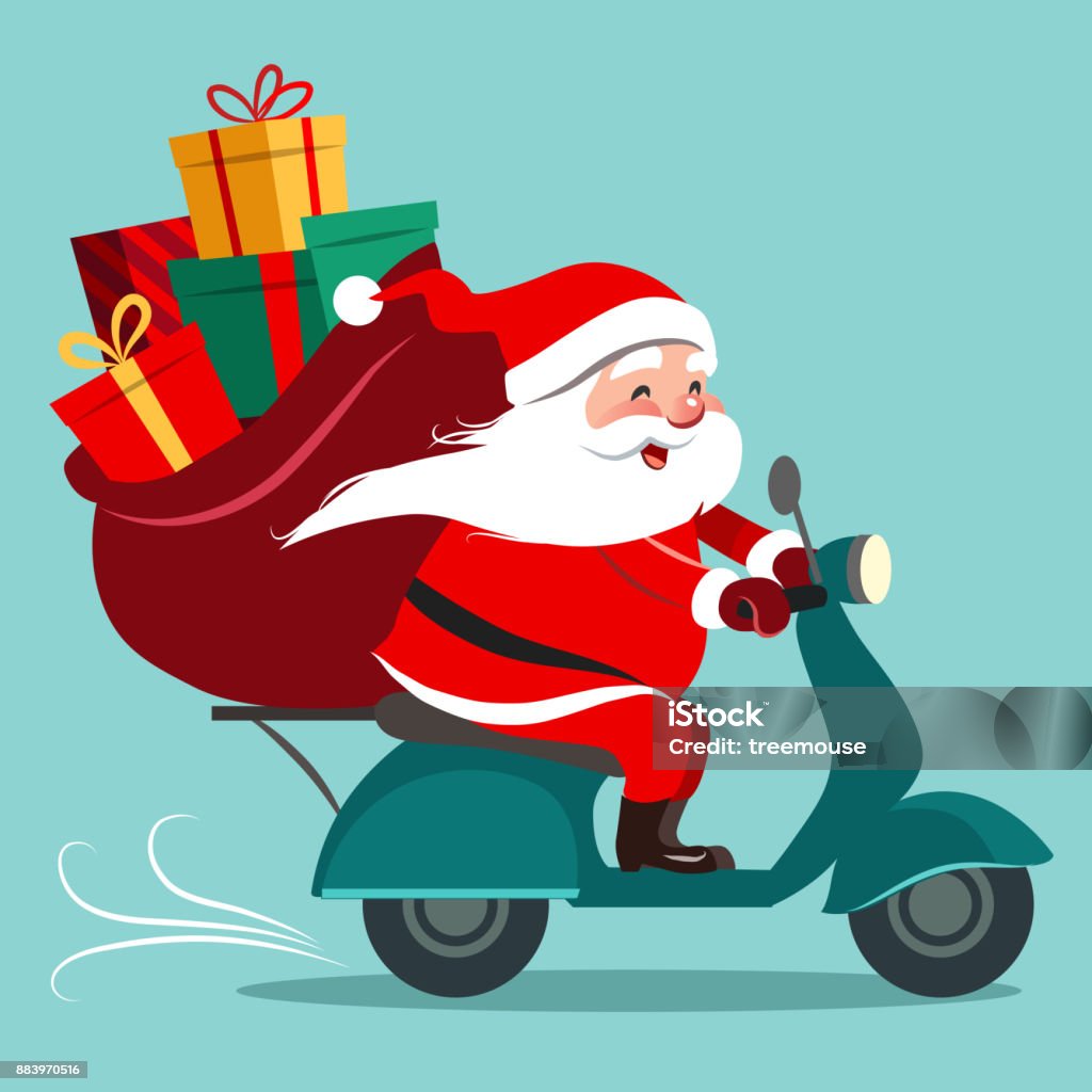 Hình Minh Họa Hoạt Hình Vector Của Ông Già Noel Hạnh Phúc Với Một ...
