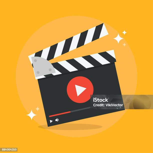 Film Production Concept Stock Illustration - Download Image Now - Home Video Camera, Movie, Film Slate
