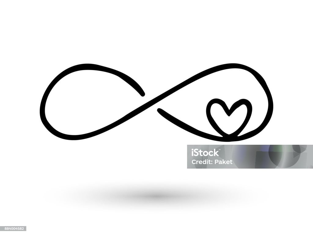 Infinity Symbol Hand Drawn With Ink Brush Stock Illustration - Download  Image Now - Infinity, Eternity, Heart Shape - iStock