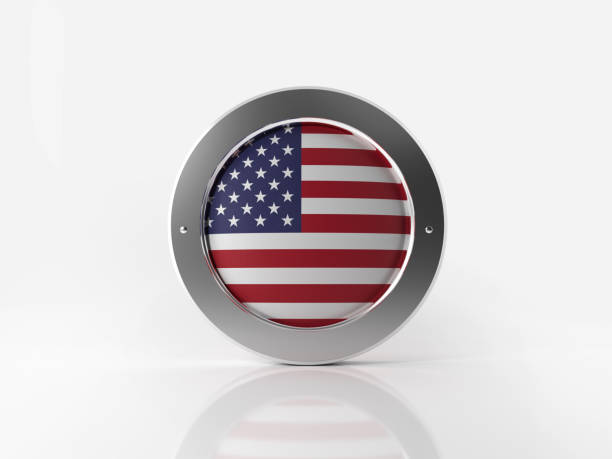istock American Badge On White Background 884007890