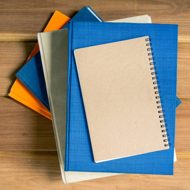 mock up book on desk wood
