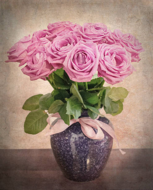 istock Pink ose on retro, vintage style. 884012700