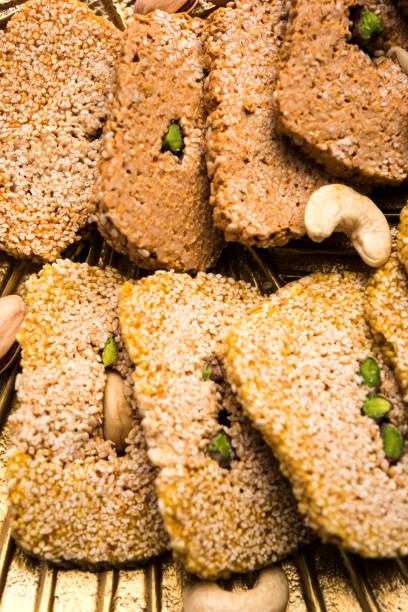 istock Gajak or Jaggery sesame sweet bar or candy 884022526