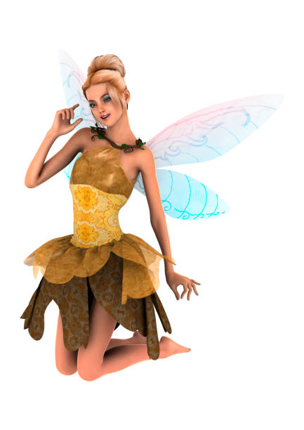 istock 3D rendering fantasy fae on white 884022542