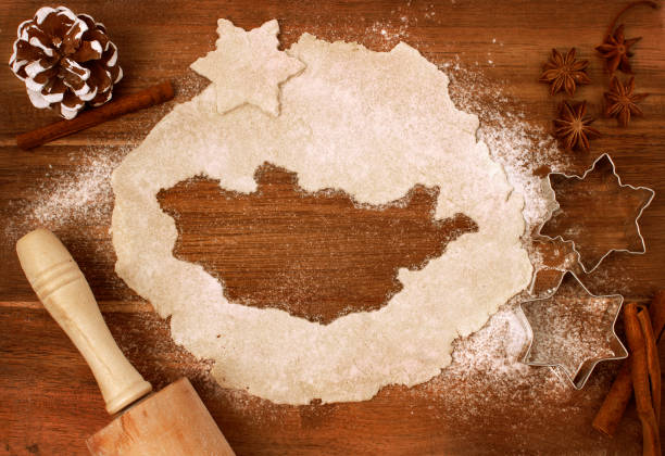 Cookie dough cut as the shape of Mongolia (series)