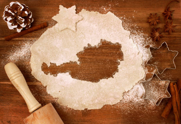 Cookie dough cut as the shape of Austria (series)