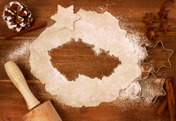 Cookie dough cut as the shape of Czech Republic (series)